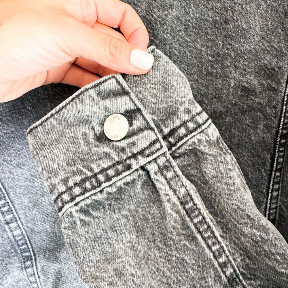 Zara Studded Denim Jacket Size Medium - Picture 8 of 9